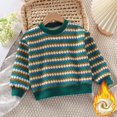 thumbnail image 3 of 2025 Chandail Filles Garçons Polaire Motif Chaud Col Rond Manches Longues Décontracté Tricoté Pulls Hauts Vert, 3 of 3