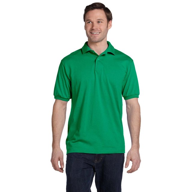 Hanes 054 EcoSmart Polo pour Hommes - Vert Kelly - Grand