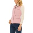 thumbnail image 4 of INSPIRE CHIC Veste Zippée pour Femme Sans Manches Anorak Gilet Utilitaire Veste avec Poches P Rose, 4 of 6
