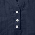 thumbnail image 3 of Besolor Cotton Linen Tops for Women V Neck Button Short Sleeve Summer Shirts Casual Plus Size Dressy Blouse Tees, 3 of 6
