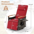thumbnail image 3 of Costway Fauteuil Inclinable d'Extérieur en Rotin Pivotant à 360° Chaise Longue de Patio en Osier Rouge, 3 of 9