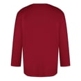 thumbnail image 3 of Hiiyo T-Shirt pour Homme Grande Taille Confortable Uni à Manches 3/4, Bourgogne, 3 of 6