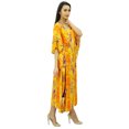 thumbnail image 4 of Bimba Exclusive Rayon Kaftan Chic Coverup Dress Drawstring Waist Night Wear, 4 of 8
