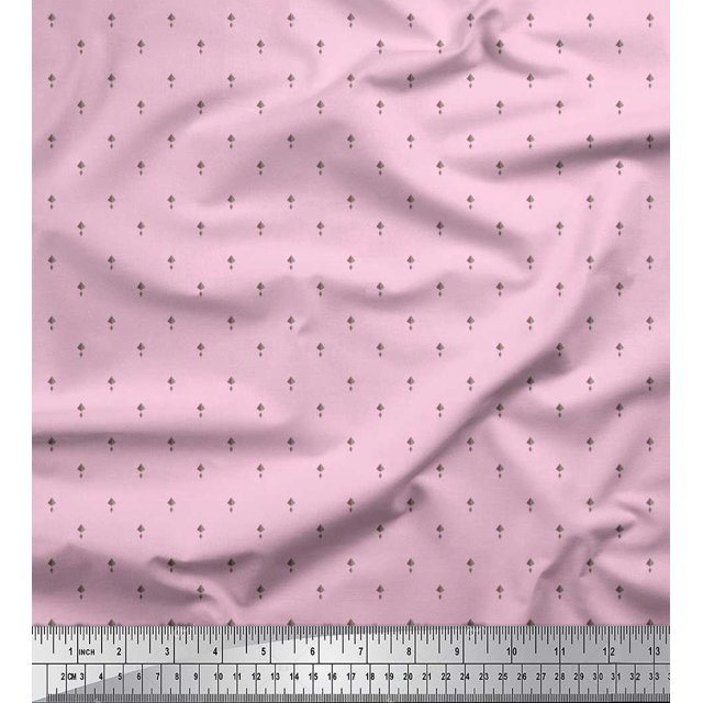Soimoi Velvet Fabric Triangle Shirting Print Fabric by The Yard 58 Inch Wide