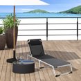 thumbnail image 2 of Outsunny Folding Lounge Chair with Headrest and Adjustable Backrest, Black, 2 of 10