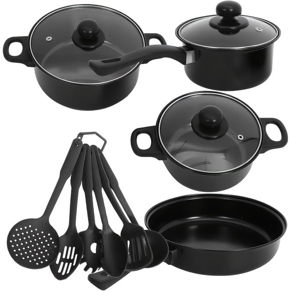 Ensemble de Casseroles et Poêles Antiadhésives 13 Pcs Batterie de Cuisine Compatible Induction Ensembles de Casseroles et Poêles pour Cuisson Antiadhésive