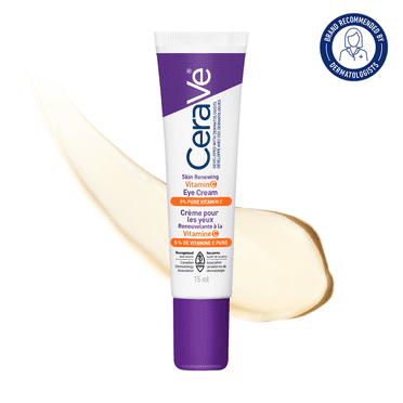 CeraVe Vitamin C Eye Cream, Brightening Eye Cream with 5% Pure Vitamin C and Ceramides to Reduce Dark Circles, 15mL