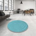 thumbnail image 4 of Ahgly Tapis Rectangulaire Lavable en Machine Intérieur Turquoise Bleu Vif, 3 Pieds x 5 Pieds, 4 of 7