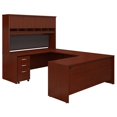 thumbnail image 1 of Pemberly Row 72"W U-Shaped Desk with Hutch and Storage in Mahogany, 1 of 7
