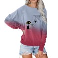 thumbnail image 1 of Nouveaux Hauts pour Femmes 2023 en Solde Mode Dames Halloween Drôle Imprimé Araignée Dégradé Couleur Chandail en Molleton Col Rond Manches Longues Costumes d'Halloween pour Femmes, 1 of 8