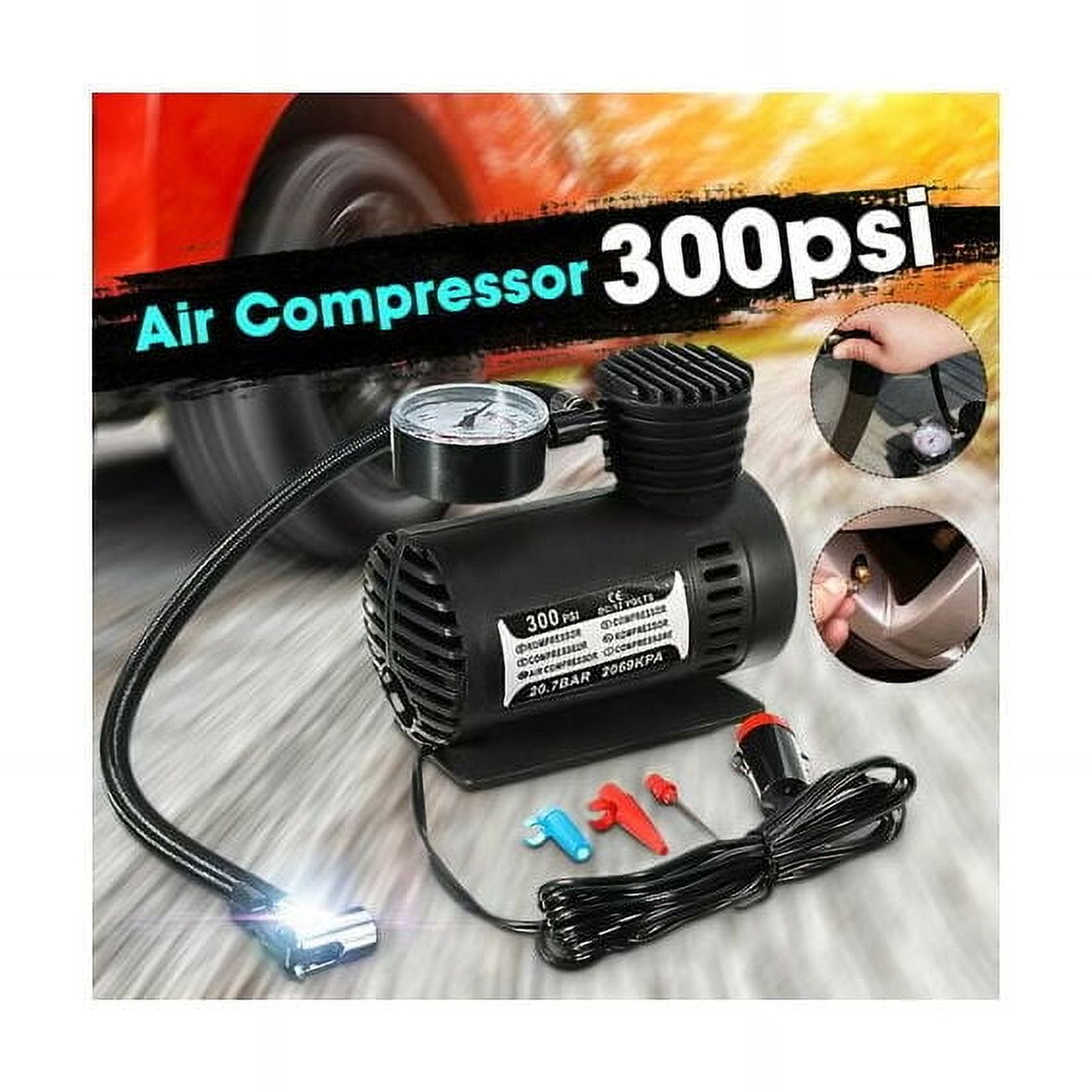 Compact Air Compressor, Portable Tire Inflator For Quick On-The-Go Inflation