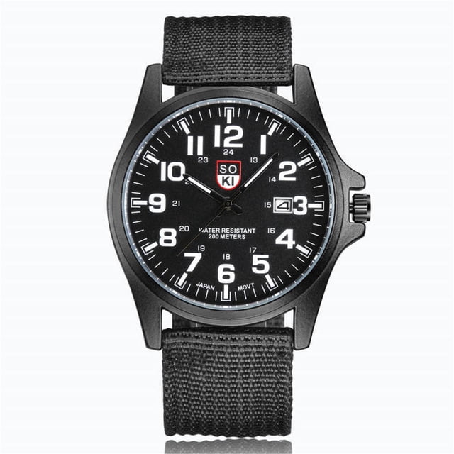PVCS Couple Fashion Nylon strap Analog Quartz Round Wrist Watch Watches