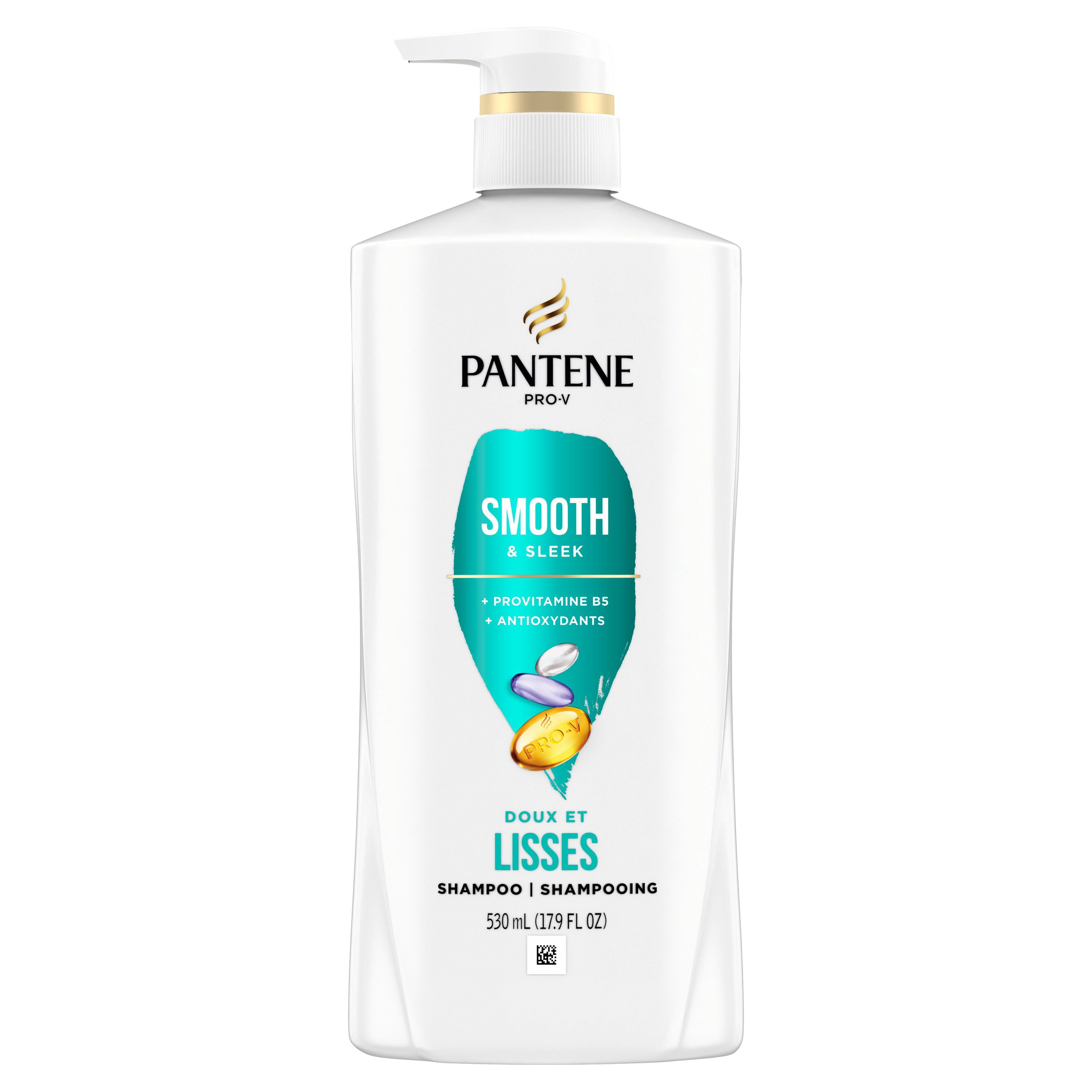 Pantene Shampoo, Smooth and Sleek, Fights Frizz, Safe for Color Treated Hair, Paraben Free