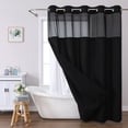 thumbnail image 4 of Rideaux de Douche pour Salle de Bain, Rideau de Douche Blanc Étoile Pleine Uni Double Grand Anneau Rideau de Douche Réversible pour Salles de Bain Tissu Polyester Robuste Rideaux de Douche Anneaux de Rideau de Douche, 4 of 6