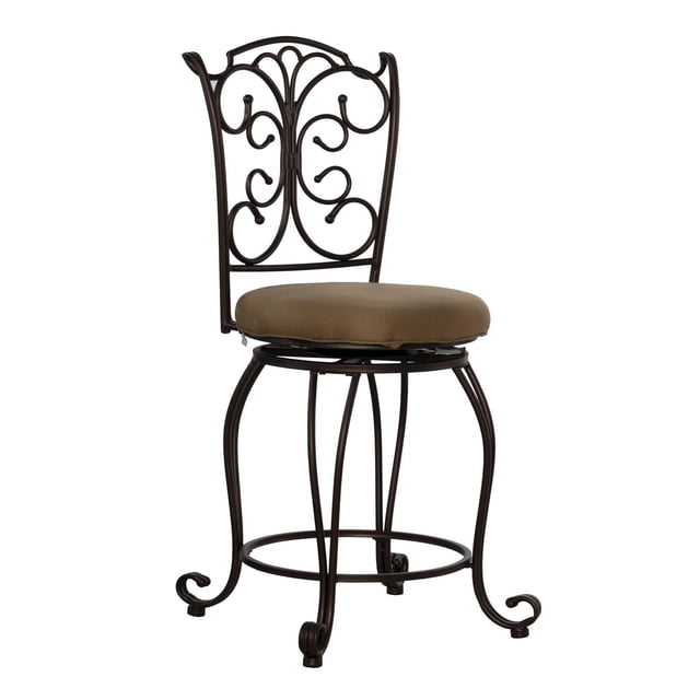 Tabouret de comptoir à dossier plissé Trent