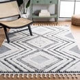 thumbnail image 1 of SAFAVIEH Moroccan Iacopo Tapis Géométrique Rayé Shag, 1 of 7