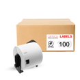 thumbnail image 1 of 100 Rouleaux d'Étiquettes Compatibles DK-1202 pour BROTHER 2-3/7 Pouces X 4 Pouces (62 mm X 100 mm) avec 1 Cartouche Réutilisable, 1 of 5