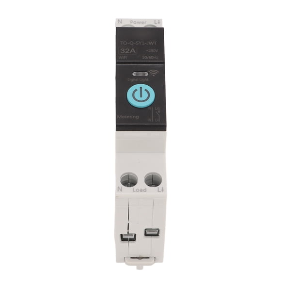 Interrupteur de Rail Din WiFi Intelligent, Commutateur de Télécommande 1P plus N avec 3 Modes de Minuterie, Compatible avec l'Application Tuya pour la Domotique, Protection contre les Surcharges et les Courts-Circuits