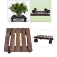 thumbnail image 4 of LOVIVER Fityle Rolling Plant Stand Pallet Square Flower Pot Trolley Stand With 25x25cm, 4 of 8