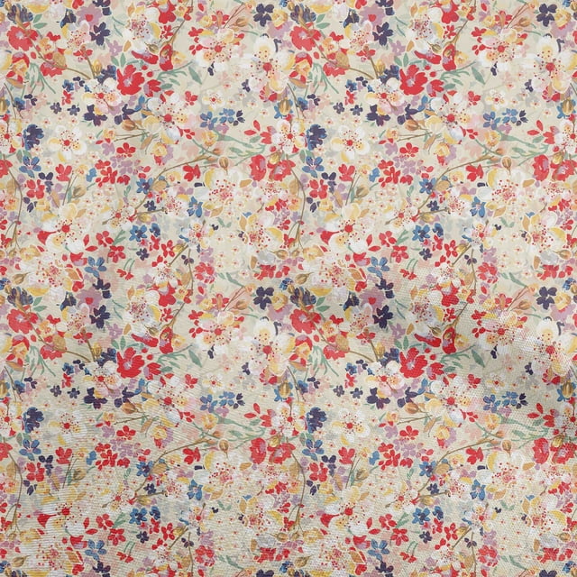 oneOone Cotton Poplin Red Fabric Floral Sewing Craft Projects Fabric Prints By Yard 56 Inch Wide