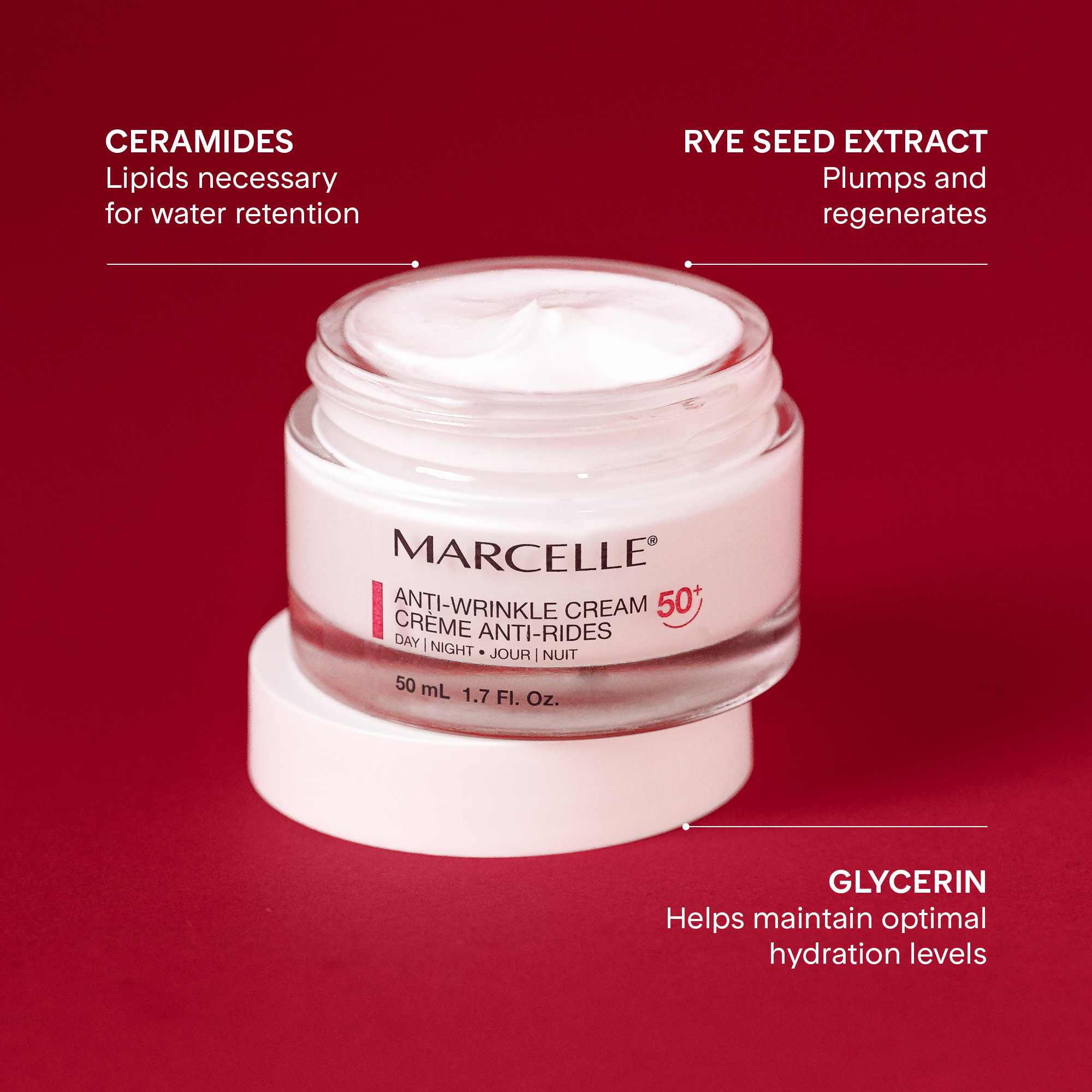Marcelle Anti-Wrinkle Cream 50+, 50mL
