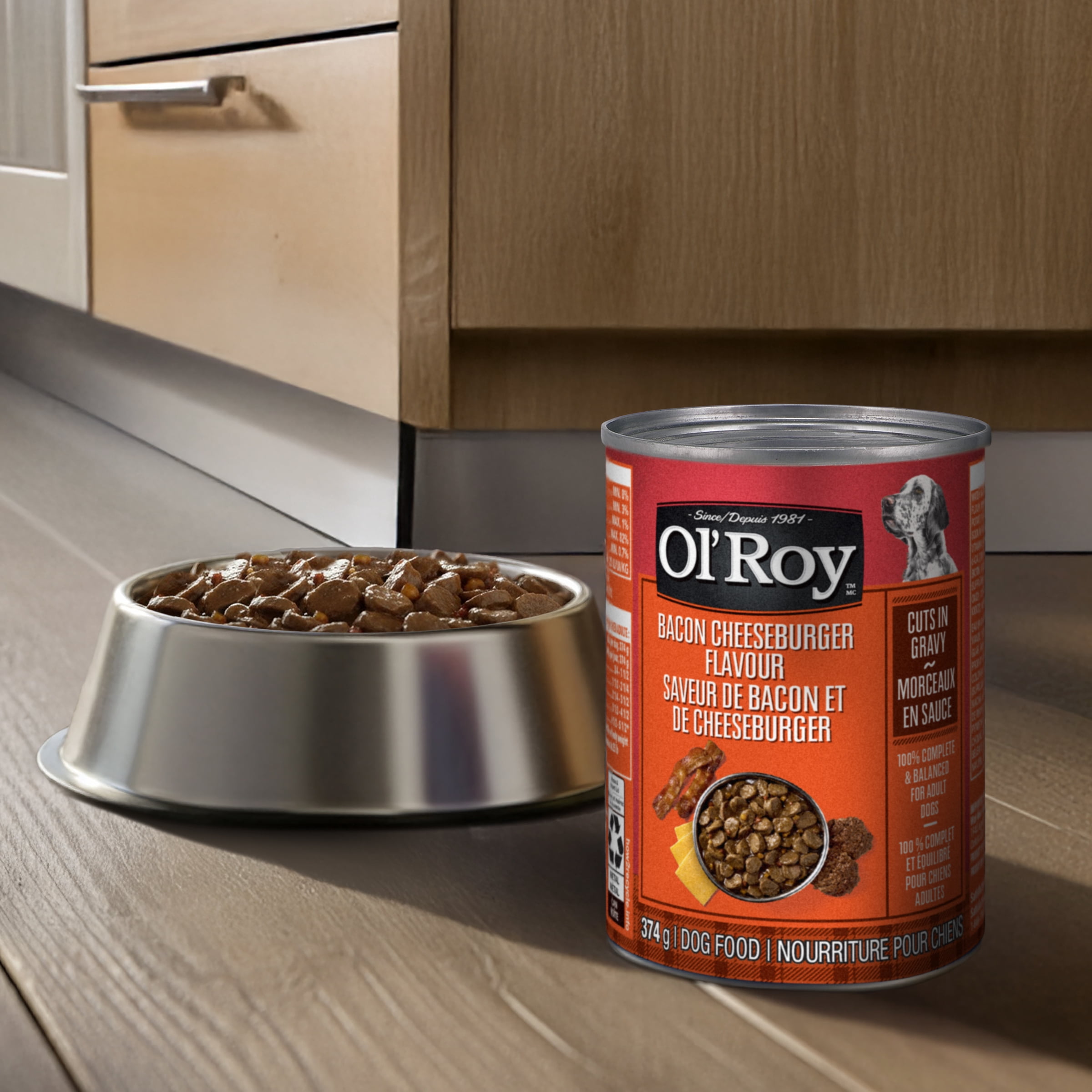 Nourriture humide pour chiens Saveur de bacon et de cheeseburger Ol’ Roy