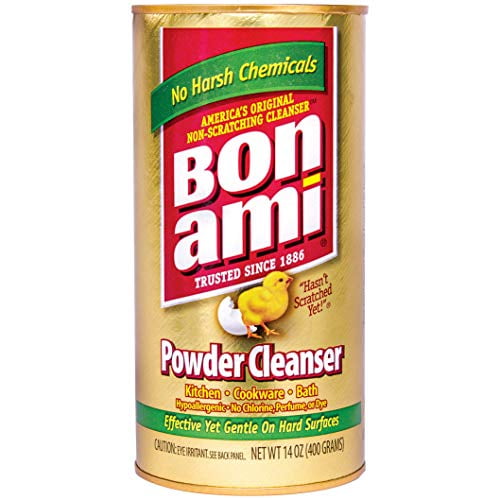 Bon Ami Powder Cleanser (14 oz, 4 Pack) Works Great as A Kitchen Countertop Cleaner and Bathroom Tile Cleaner, Scratch Free Earth Friendly Home Cleaner