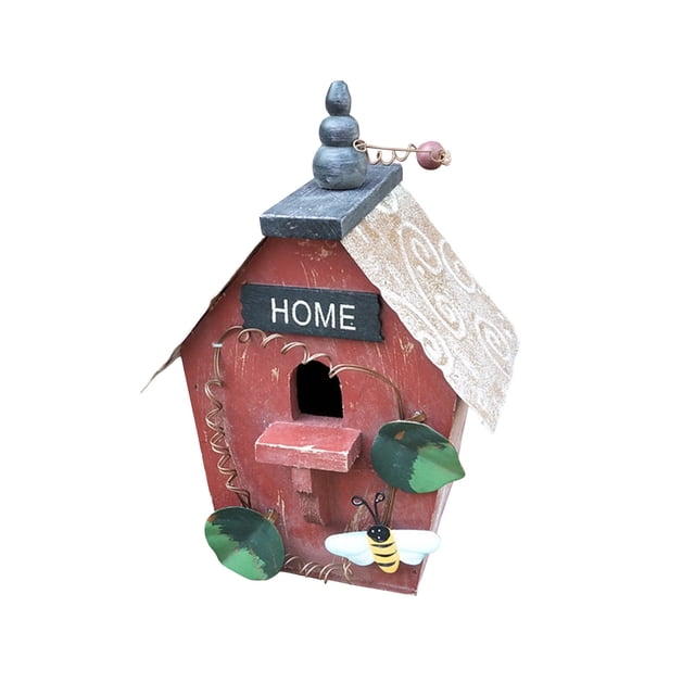 Agiferg Wooden Bird House Nesting Box Hanging Bird Nests Home Garden Decoration