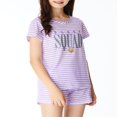 thumbnail image 4 of 2-Piece Girls Pajama Set for Summer Stripe & Glittering Pjs  Size 6-16, 4 of 7