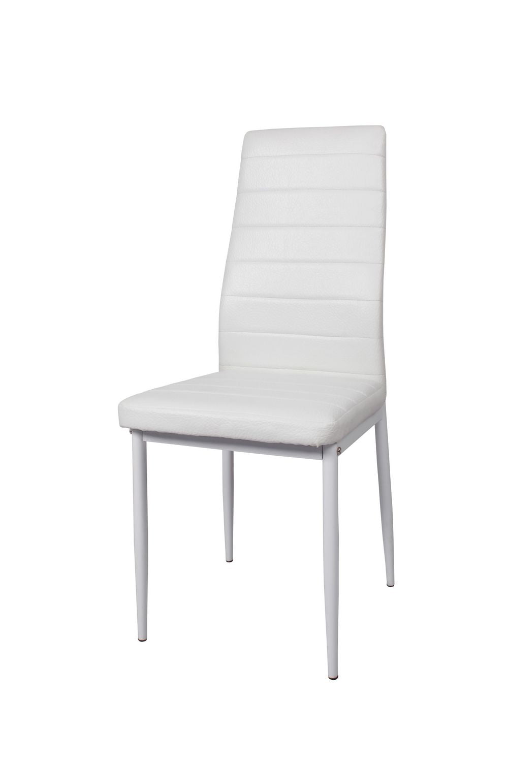 K-Living Nash 5PCS White Anti Scratch, Powder Coated Metal Dining Set with PU Chairs (Table with 4 Chairs)
