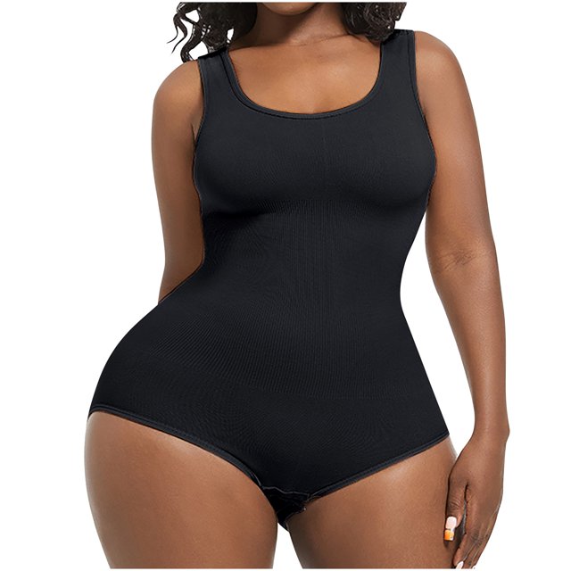 Dealovy Justaucorps pour Femmes Combinaison Sans Manches Col Rond Entraînement Sans Coutures Gaine 1 Pce Couche de Base Ensembles