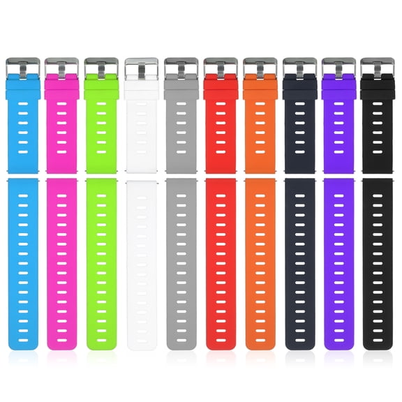 Amdohai 20mm Watch Band Soft Silicone Quick-Release Strap with Buckle Breathable Watchband Wristband Compatible with 20mm Smart/Traditional Watch (10-color pack)