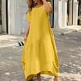 thumbnail image 2 of Pompotops Robe Longue d'Été à Manches Courtes Unie Douce et Confortable pour Femmes en Solde, 2 of 6