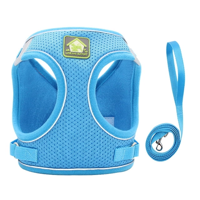 TopLLC Soft Mesh Step-in Small Dog Leash Set Reflective Puppy Vest