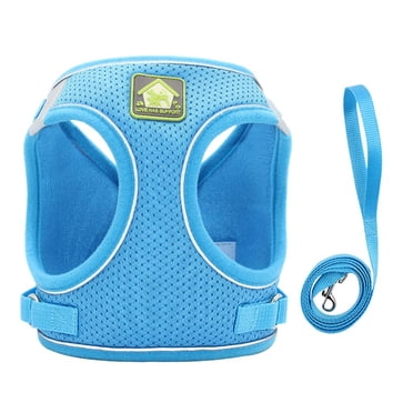 TIMIFIS Dog Harness Soft Mesh Step-in Small Dog Cat Leash Set Reflective Puppy Vest Dog Harness For Small Dogs No PullFall