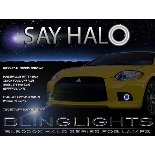 For Angel Eye Fog Lights Kit for 2009 2010 2011 2012 Mitsubishi Eclipse
