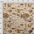 thumbnail image 3 of oneOone Viscose Chiffon Light Brown Fabric Asian Block Fish Craft Projects Decor Fabric Printed By The Yard 42 Inch Wide, 3 of 4