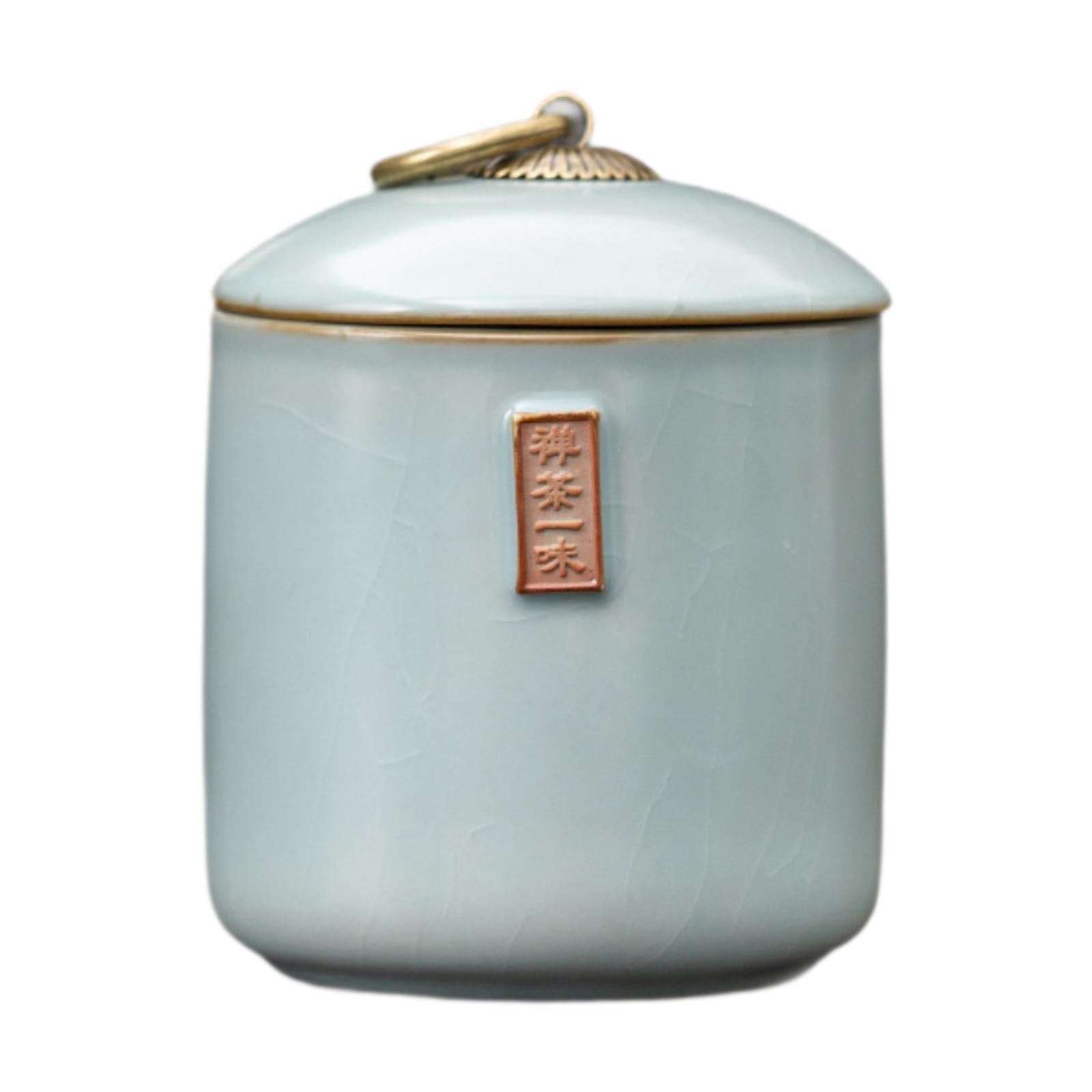 Luzkey Ceramic Tea Storage Jar Container Case Table Centerpiece Tank Home Decor Tea Canister with Airtight Lid for Candy Nuts Pantry White