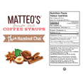 thumbnail image 5 of Matteo's Sugar Free Coffee Flavoring Syrup, Hazelnut Chai, Delicious Coffee Syrup, 0 Calories, 0 Sugar, Keto Friendly (750mL, Single Bottle), 5 of 5