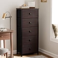 thumbnail image 1 of GUNAITO Commode Haute pour Chambre avec 5 Tiroirs Commode Bac de Rangement en Tissu Brun, 1 of 9