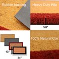 thumbnail image 3 of Tapis de Porte avant Abrité en Fibre de Coco 24x13 Naturel-Bordure Rouge, 3 of 5
