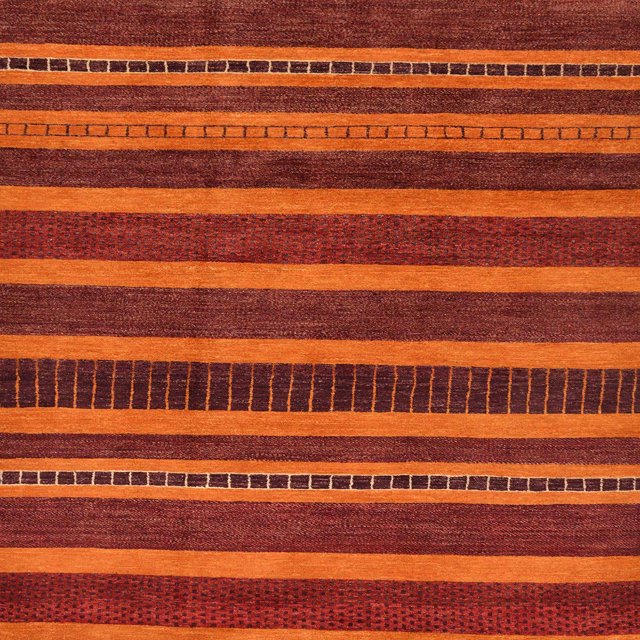 Ahgly Company Indoor Square Abstract Orange Red Abstract Area Rugs, 5' Square