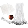 thumbnail image 3 of candle wick 100 pieces candle wicks candle wicks candle wick with foot sticker and center device for candle making, candle DIY 8 inch (20 cm), 3 of 4