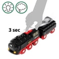 thumbnail image 3 of BRIO World Battery-Operated Steaming Train - 3-Piece Motorized Train Engine for Wooden Track with Lights and Kid-Friendly Steam - Interactive Play with Forward/Revers, 3 of 8