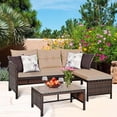 thumbnail image 3 of Patiojoy Ensemble de Mobilier d'Extérieur 3 Pcs en Rotin Osier Canapé Table Terrasse Jardin Patio, 3 of 7