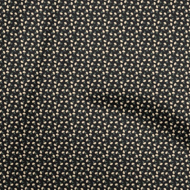oneOone Silk Tabby Black Fabric Kids Flowers Craft Projects Decor Fabric Printed By The Yard 42 Inch Wide