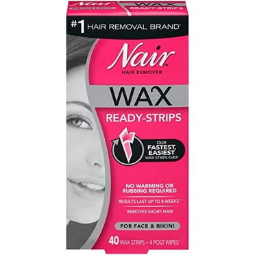 Nair Hair Remover Wax Ready-Strips For Face & Bikini, 40 Ct