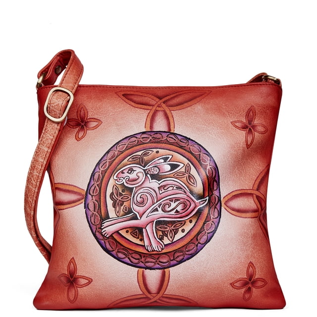Sishka Womens Slim Crossbody Sling Bag with Hand Painted Rabbit Design – Stylish Leather Shoulder Bag for Work, Travel & Daily Use