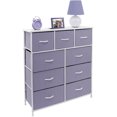 thumbnail image 1 of Table de Chevet Commode 9 Tiroirs Organisateur de Chevet Commode Mobilier pour Chambre et Bureau - Violet, 1 of 2
