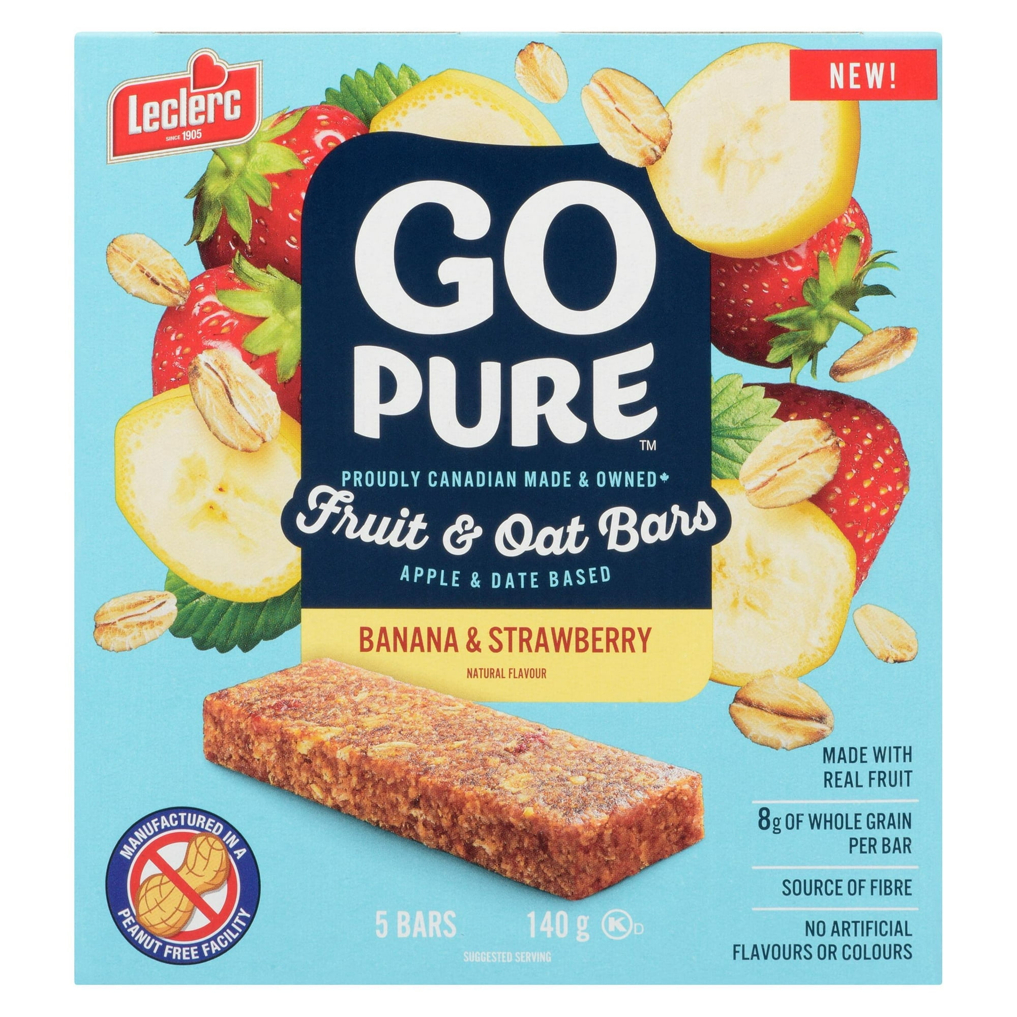 Go Pure Barres aux Fruits & à l'Avoine Banane & Fraise